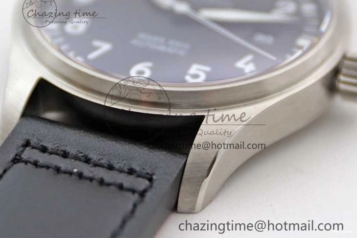 MIROTIME 0122 Vibrant Mark XVIII IW327001 SS M+F 1:1 Best Edition Black Dial on Black Leather Strap A 7055